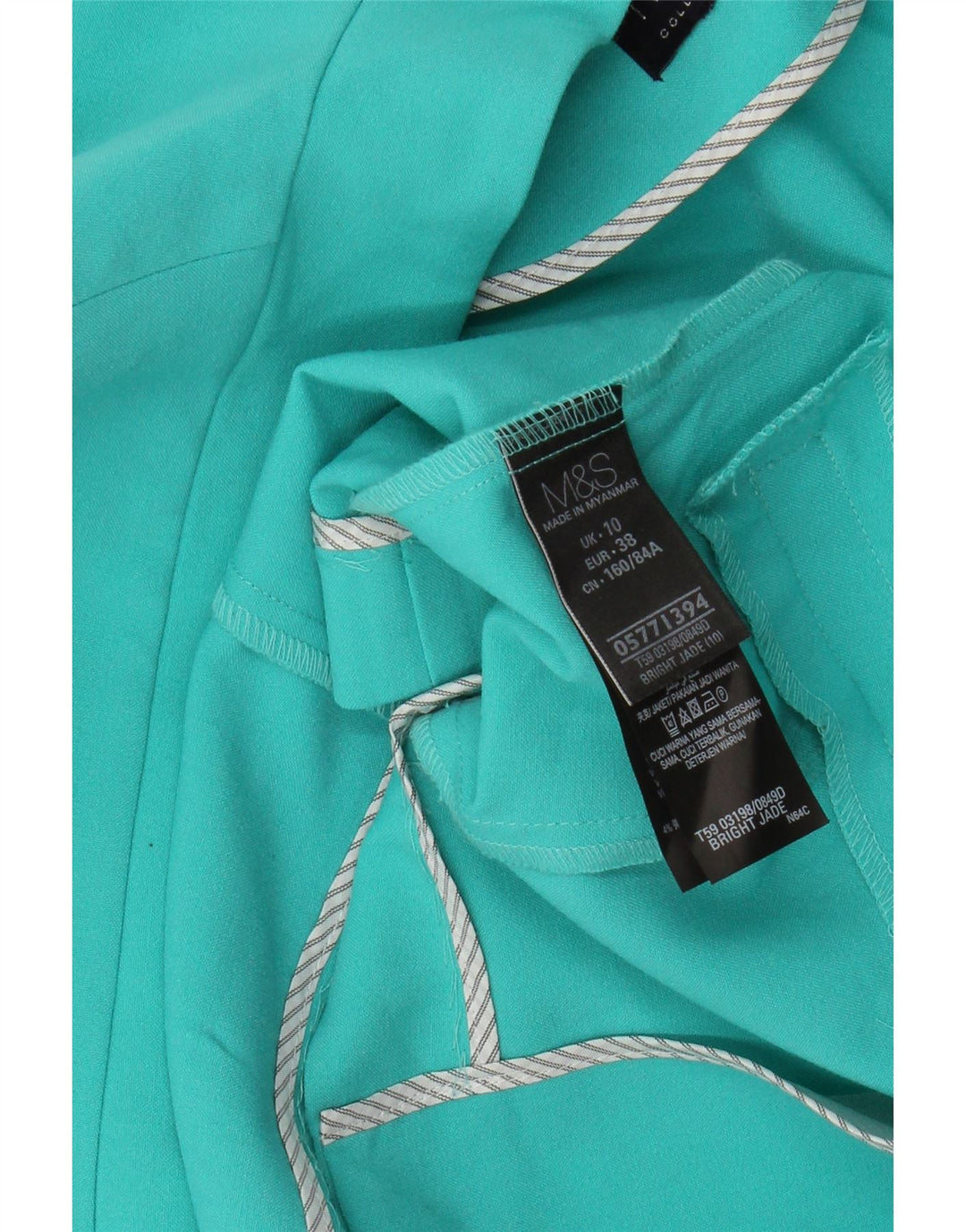 Marks & Spencer Γυναικείο ανοιχτό σακάκι UK 10 μικρού τιρκουάζ πολυεστέρα