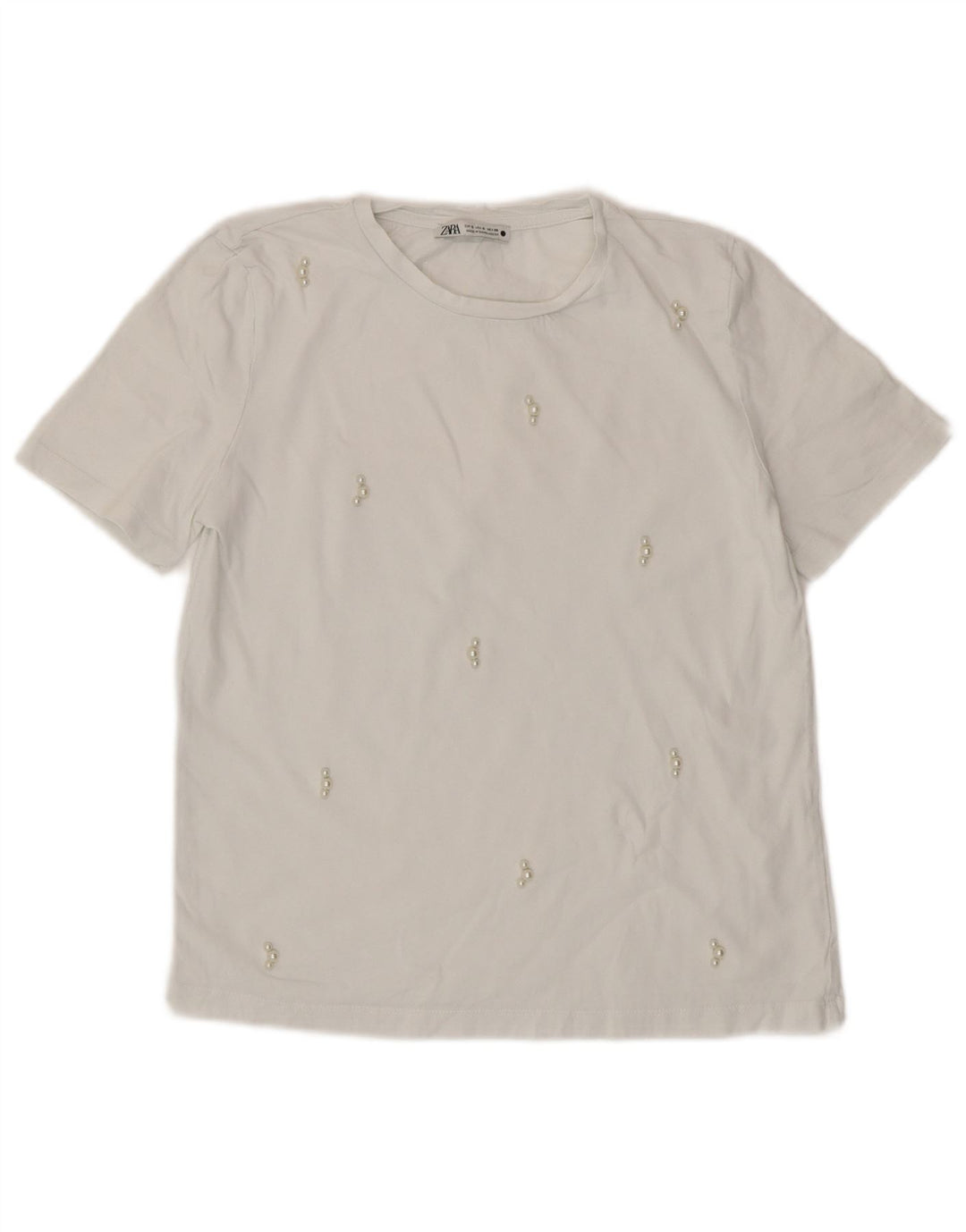 Γυναικείο T-Shirt ZARA Top UK 8 Small White
