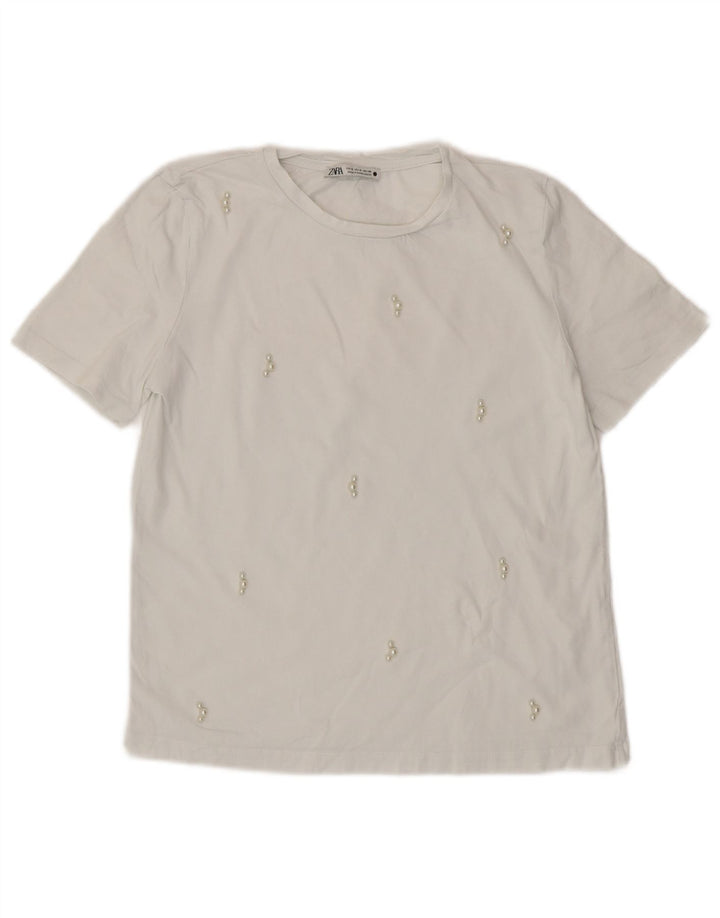 Γυναικείο T-Shirt ZARA Top UK 8 Small White