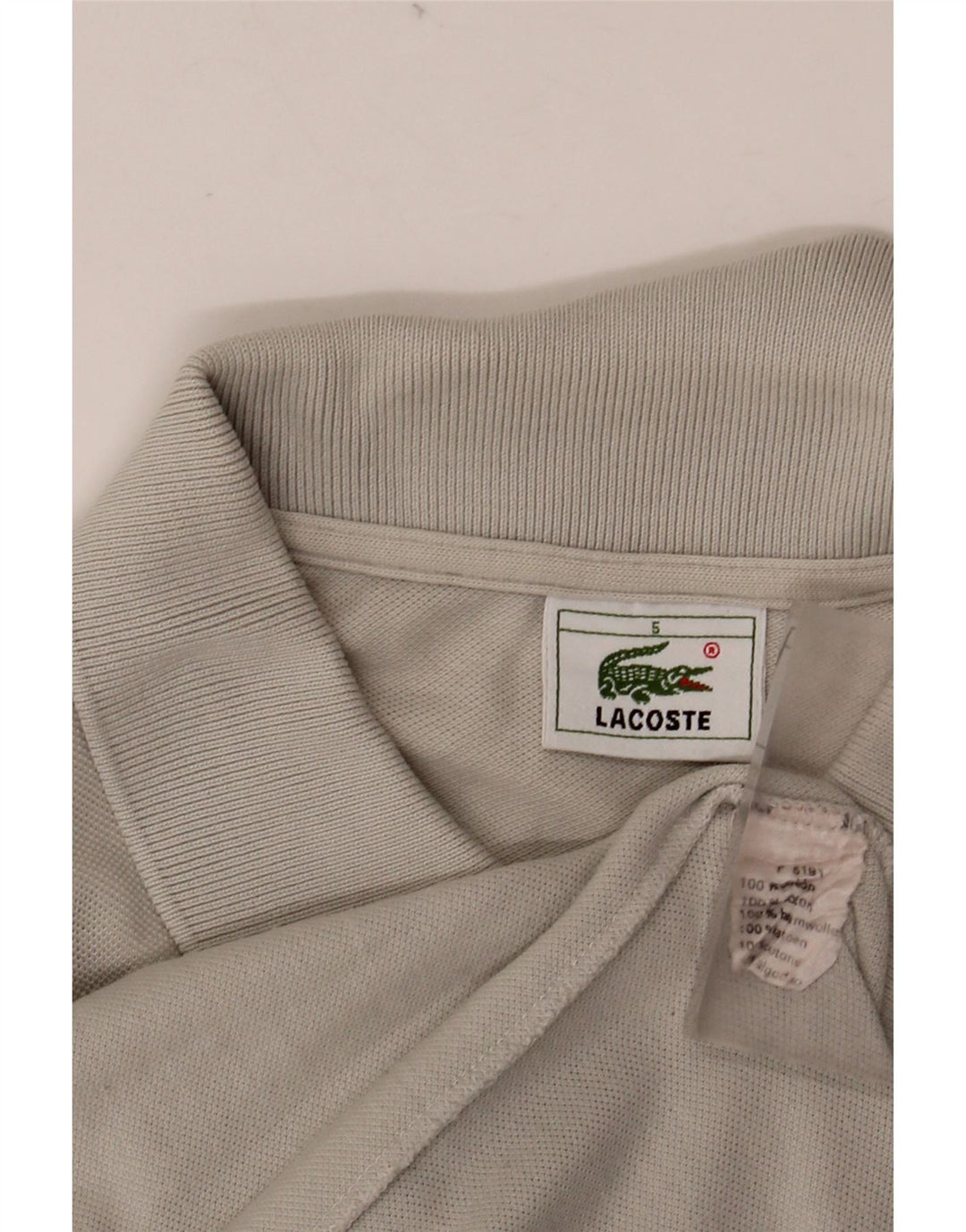 LACOSTE Ανδρικό Πόλο Μπλουζάκι Νούμερο 5 Μεγάλο Γκρι Βαμβακερό