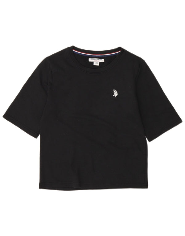 Πόλο Ασν. Γυναικείο T-Shirt Top UK 6 XS Μαύρο βαμβακερό