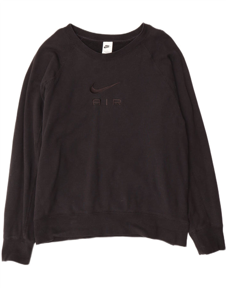 NIKE Mens Graphic Sweatshirt Jumper Large Black Cotton