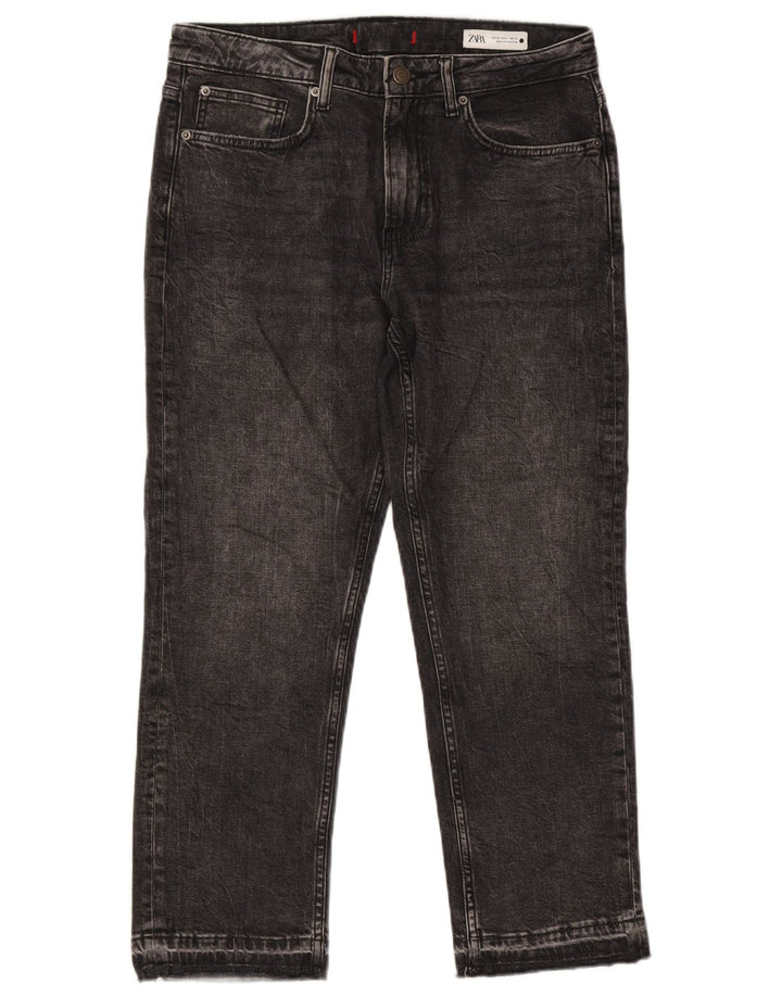 ZARA Γυναικείο ίσιο τζιν EU 38 Small W28 L26 Μαύρο