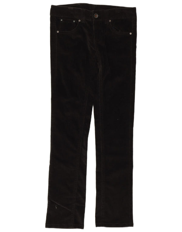 BENETTON Γυναικείο λεπτό κοτλέ παντελόνι IT 42 Medium W32 L32 Μαύρο βαμβακερό