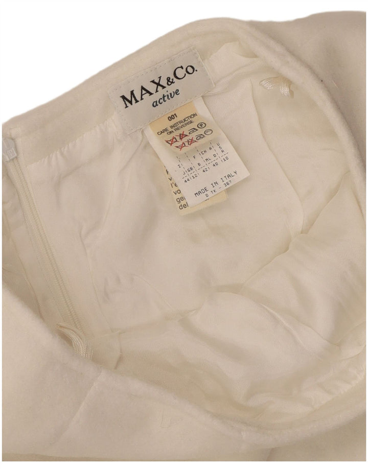 Max & Co. Γυναικεία Μίνι Φούστα UK 12 Medium W26 Λευκός Πολυεστέρας