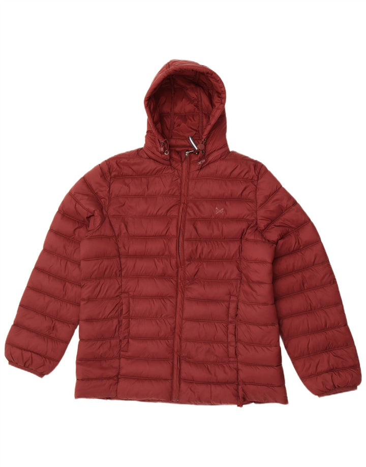 Crew Clothing Γυναικείο μπουφάν με κουκούλα UK 12 μεσαίο μπορντό πολυαμίδιο