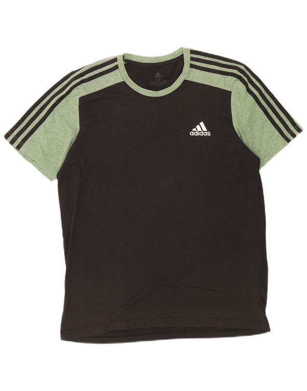Ανδρικό γραφικό μπλουζάκι Adidas Top Medium Black Colourblock Βαμβακερό