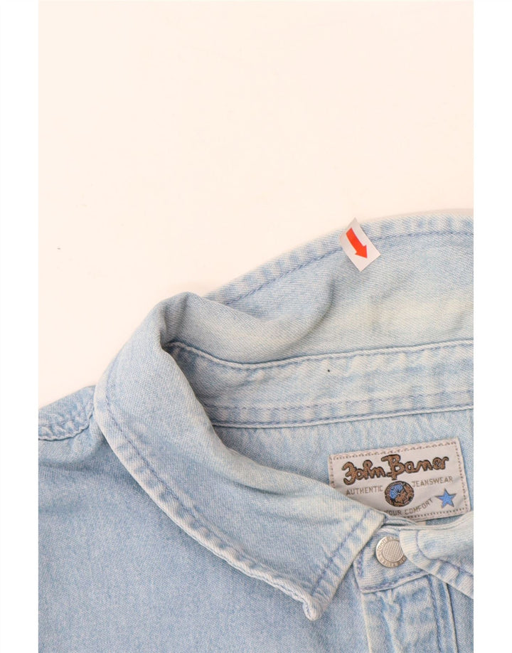 JOHN BANER Ανδρικό τζιν πουκάμισο 3XL μπλε βαμβακερό