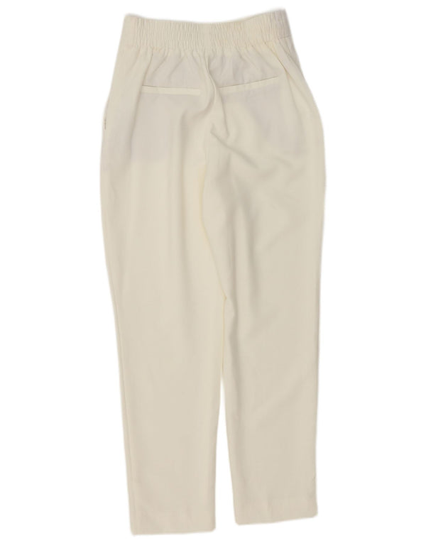 Zara Γυναικείο ψηλόμεσο κωνικό casual παντελόνι XS W24 L27 Λευκό πολυεστέρα