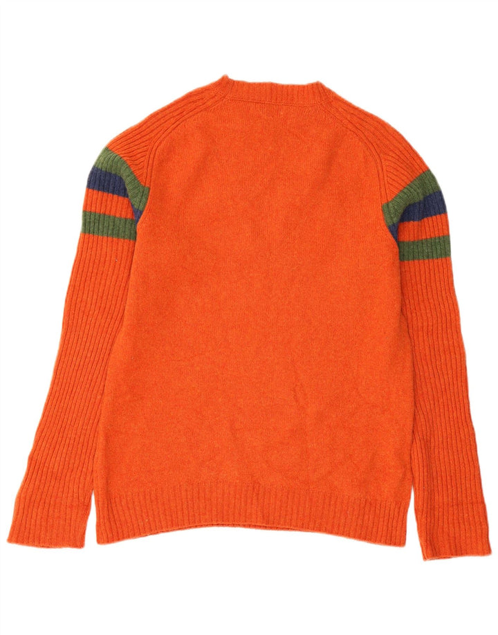 Γυναικείο πουλόβερ Benetton Crew Neck Jumper UK 12 Medium πορτοκαλί ριγέ