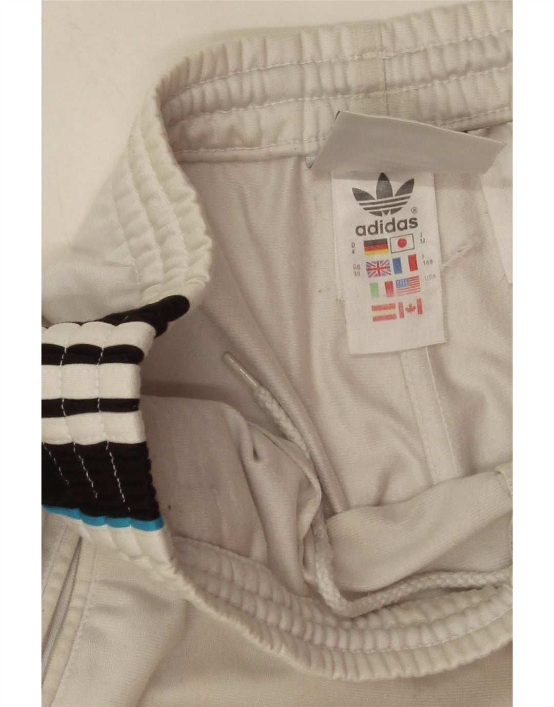 Ανδρικά γραφικά αθλητικά παντελόνια Adidas, μεσαίο λευκό χρώμα, πολυεστέρας