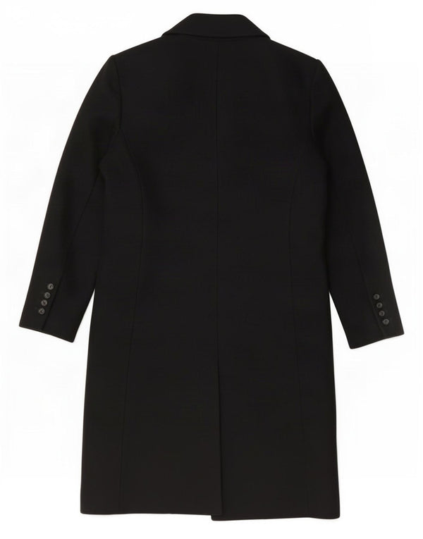 Zara Γυναικείο Παλτό με διπλό στήθος UK 14 Medium Μαύρο Πολυεστέρας