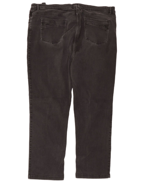 Marks & Spencer Γυναικεία Straight Jeans UK 24 4XL W40 L28 μαύρο βαμβακερό