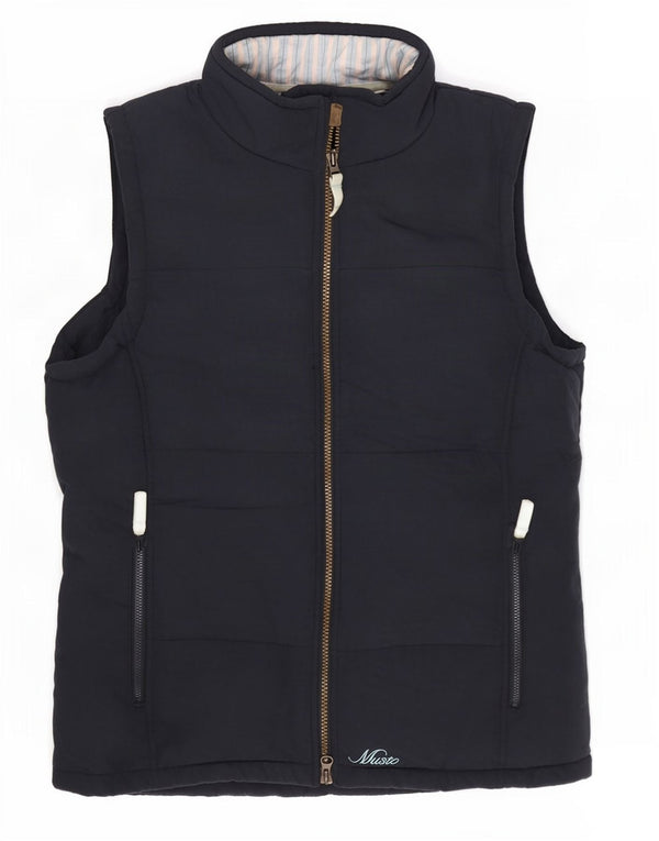Musto γυναικείο padded Gilet UK 14 Large Navy Blue Polyester