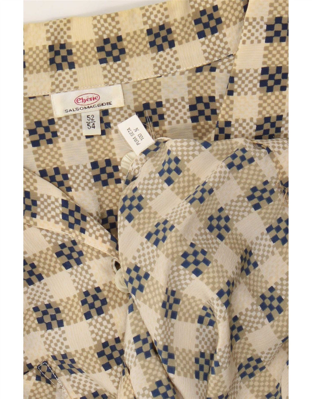 cherie Γυναικείο Πουκάμισο IT 52/54 2XL Beige Check Silk