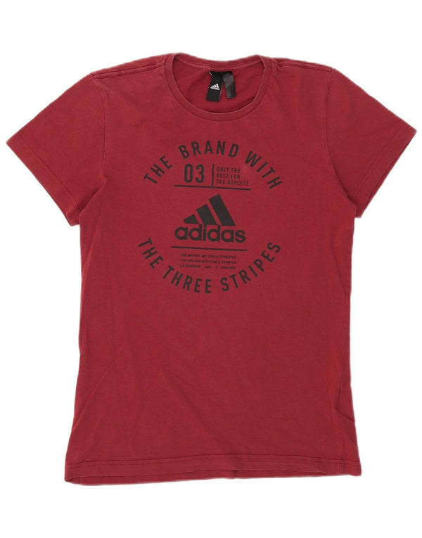 Ανδρικό γραφικό T-Shirt Adidas Top Μικρό Βουργουνδί Βαμβακερό