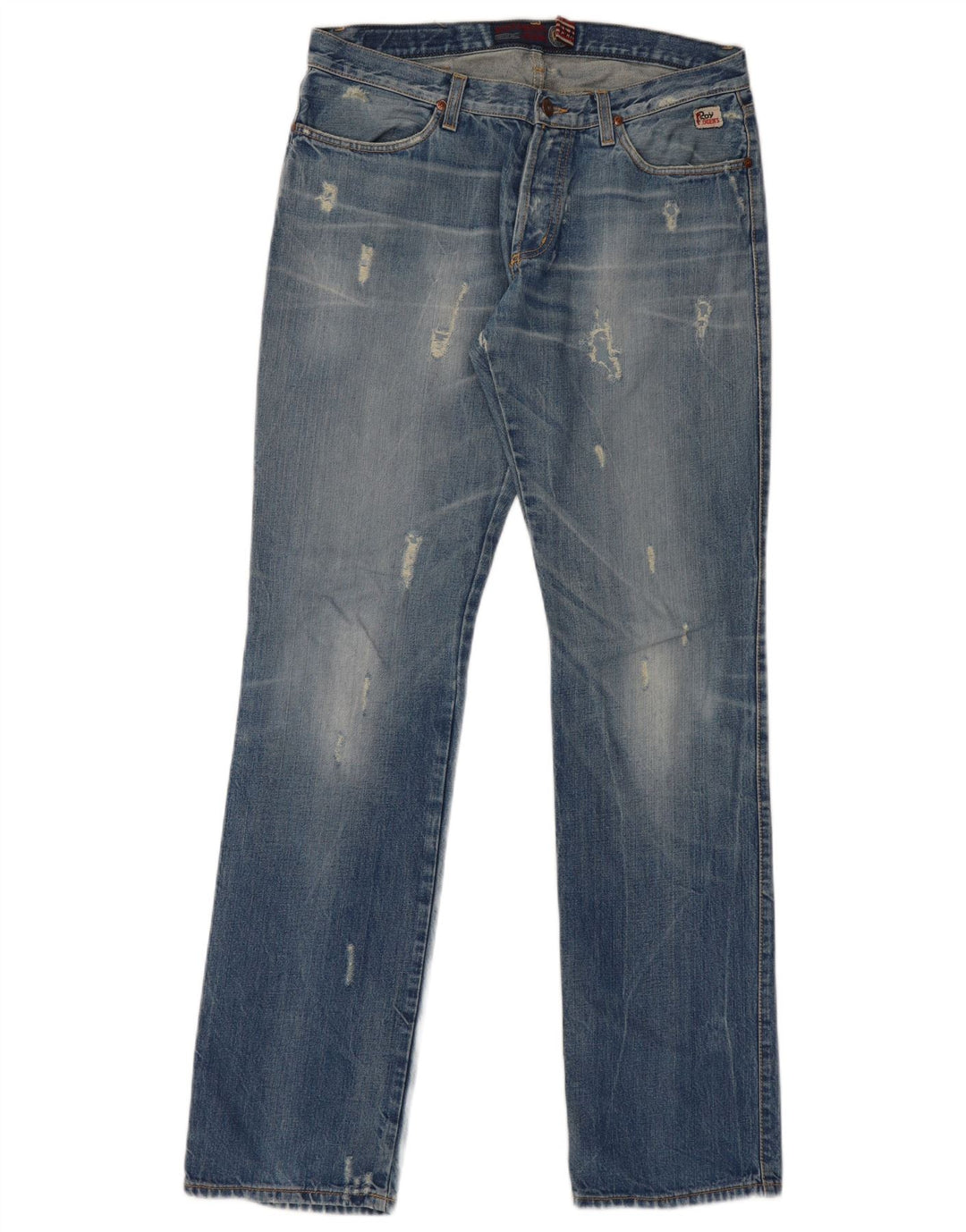 Ανδρικό Roy Rogers Distressed Straight Jeans W34 L36 Blue Cotton