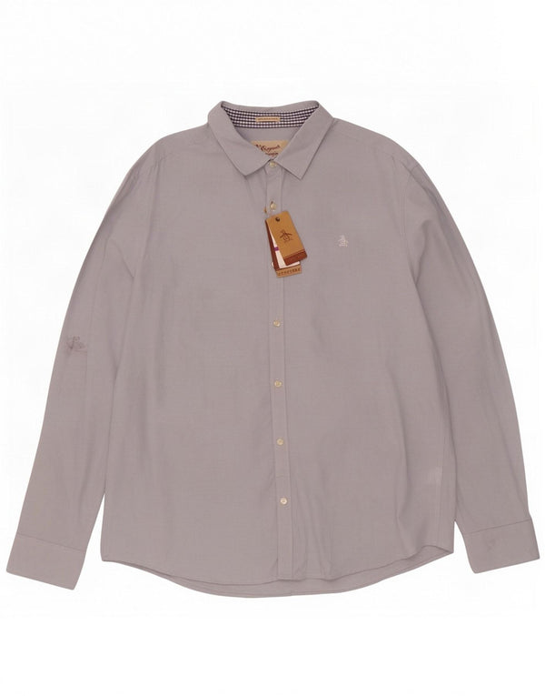 Ανδρικό πουκάμισο Penguin Heritage Slim Fit 2XL Μπλε βαμβακερό