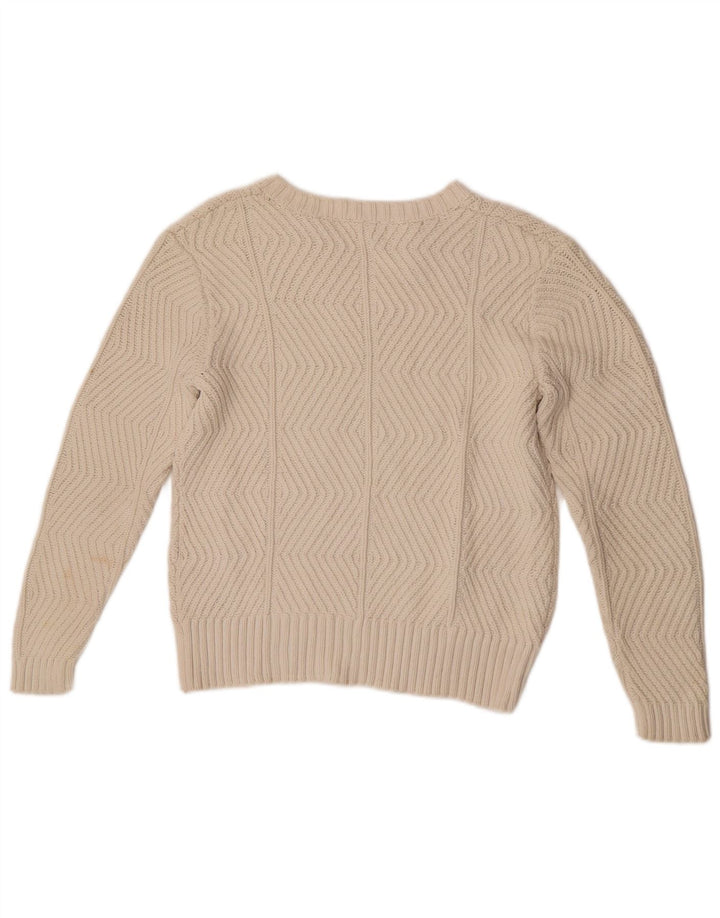 Marks & Spencer Γυναικείο πουλόβερ με λαιμόκοψη σε V UK 10 Small Off White