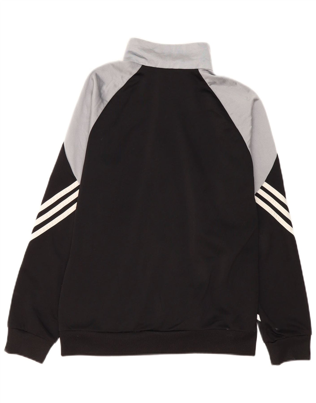Adidas Boys Tracksuit Top Jacket 13-14 Years XL Black Colourblock Polyester