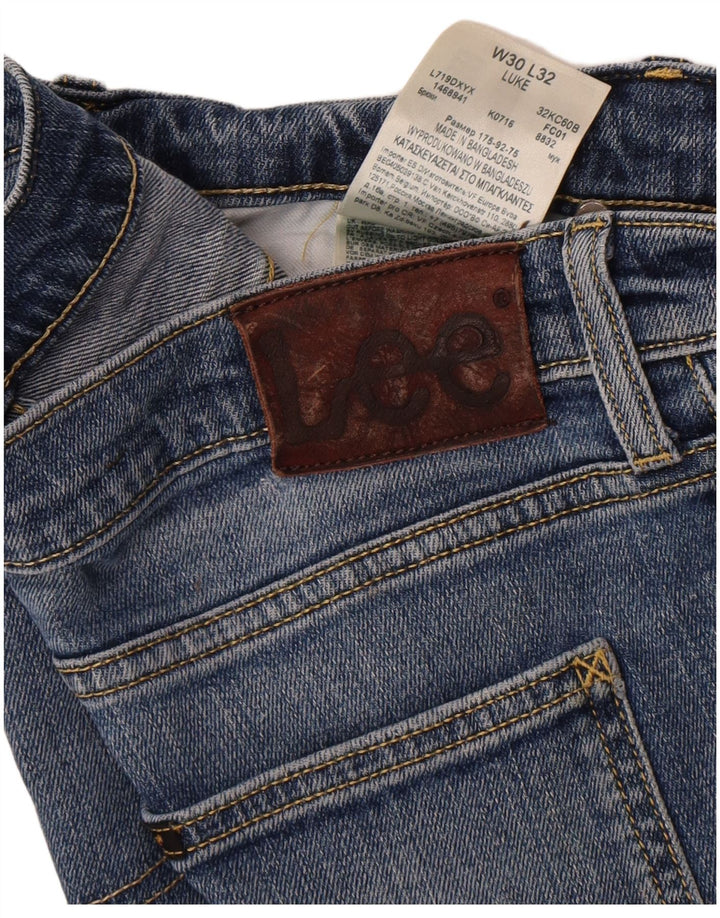 Lee Mens Luke Slim Jeans W30 L32 Navy Blue Cotton
