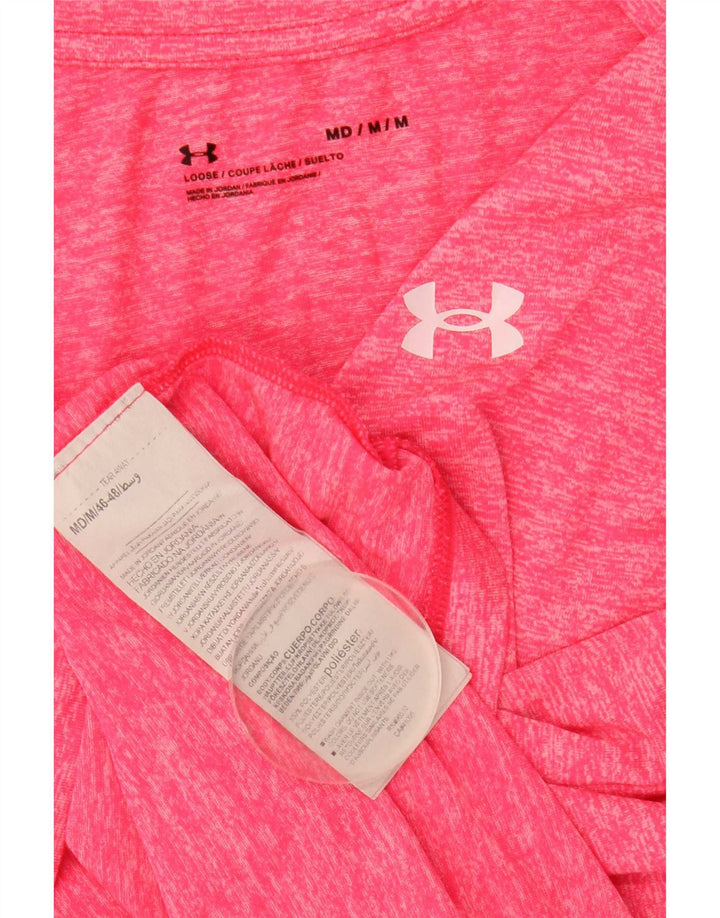 Under Armour Γυναικείο γραφικό μπλουζάκι κορυφαίο UK 12 μεσαίου ροζ λεπτού πολυεστέρα