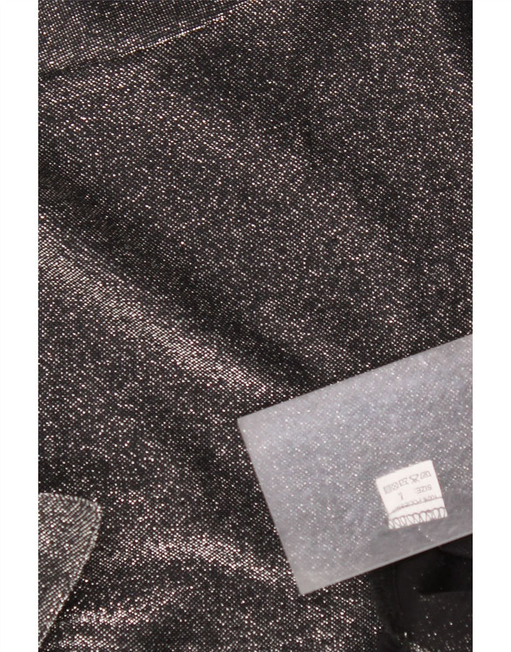 VINTAGE γυναικείο πουκάμισο υπερμεγέθη μπλούζα UK 16 Large Black flecked Polyester