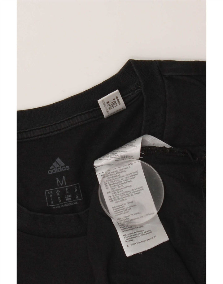 Ανδρικό γραφικό T-Shirt Adidas Top Μεσαίο μαύρο βαμβακερό