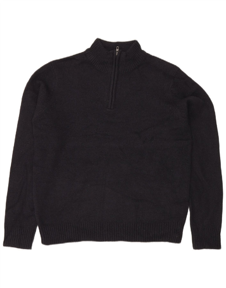 Ανδρικό πουλόβερ με φερμουάρ γαλλικού τύπου Connection Μεγάλο μπλε ακρυλικό