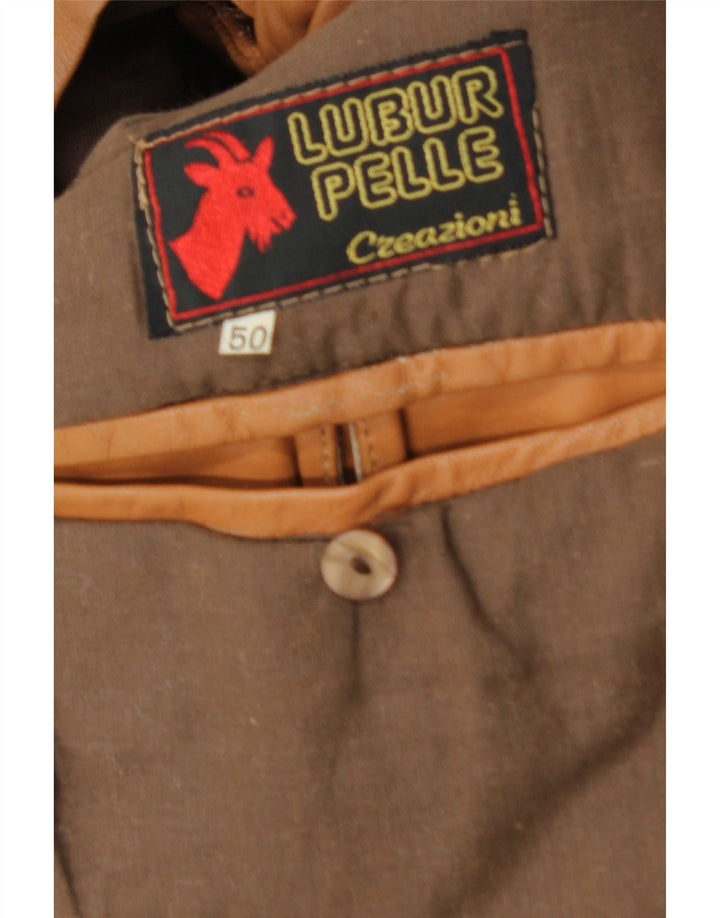 Vintage Ανδρικό Δερμάτινο Παλτό IT 50 Μεγάλο Καφέ Δέρμα