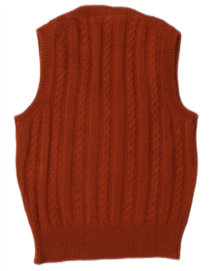Vintage γυναικείο γιλέκο Tank Top UK 14 Medium Brown