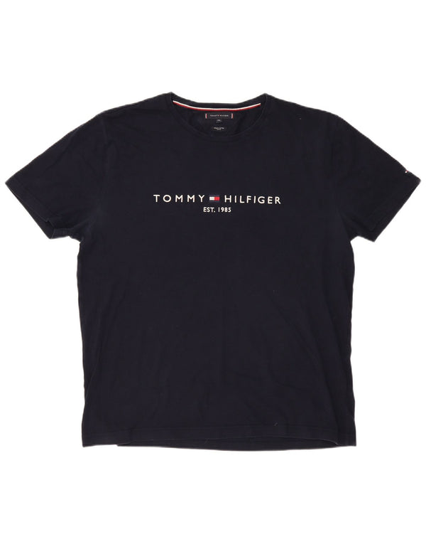 TOMMY HILFIGER Ανδρικό γραφικό μπλουζάκι με λεπτή εφαρμογή Top 2XL Navy Blue από βαμβάκι