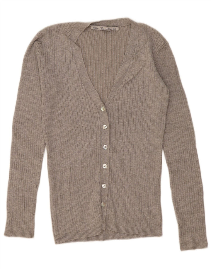 Zara Γυναικεία Ζακέτα UK 14 Large Grey
