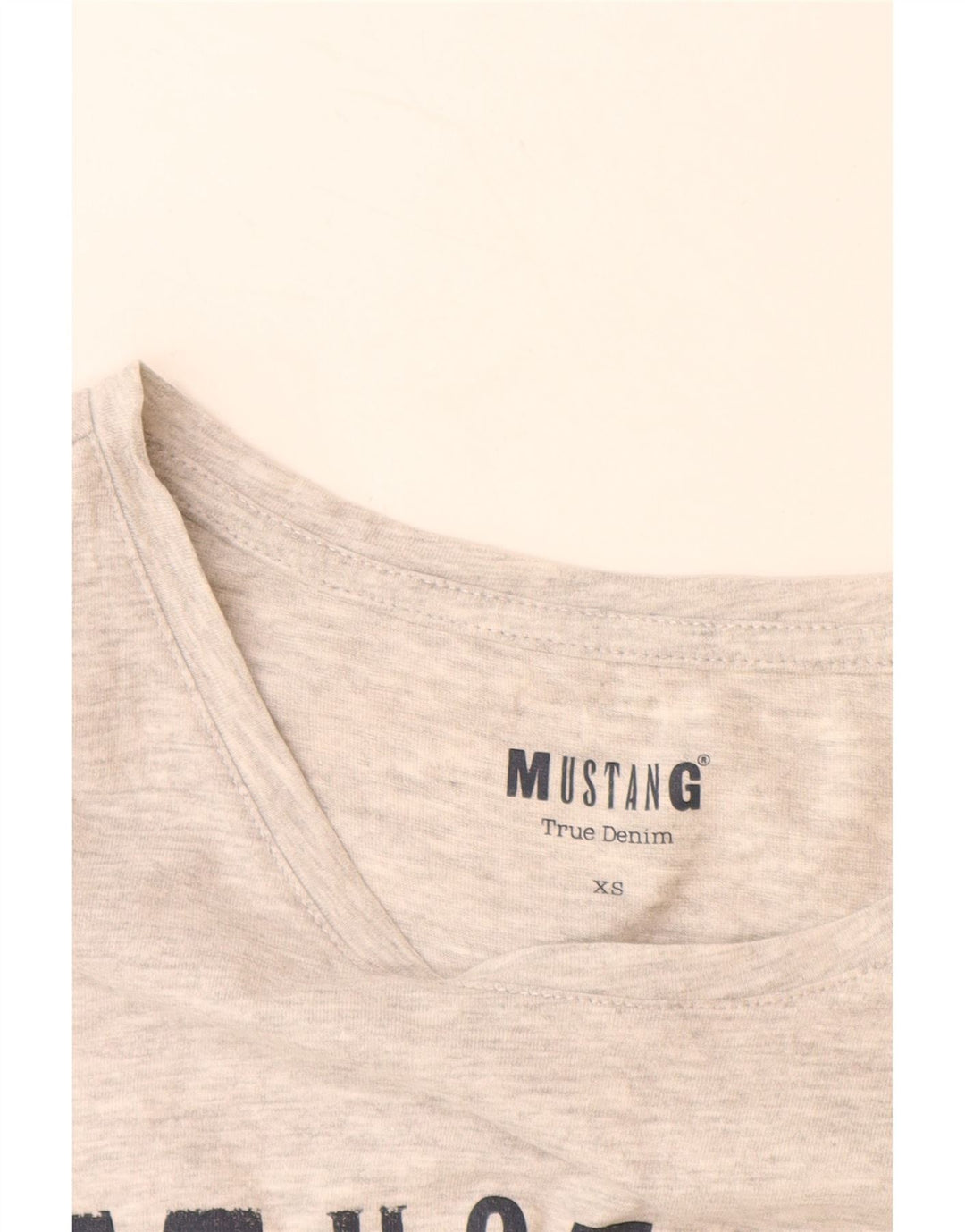 Γυναικείο γραφικό μπλουζάκι MUSTANG Top UK 6 XS Grey Flecked