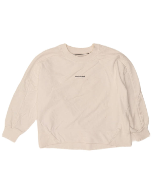 Γυναικεία φούτερ Calvin Klein Jeans 3/4 μανίκια Jumper UK 10 Small White