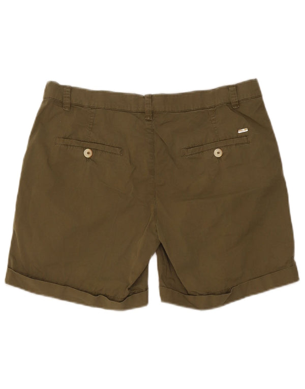 Massimo Dutti Γυναικείο σορτς Chino σε καθημερινή εφαρμογή EU 38 Small W28 Χακί βαμβακερό