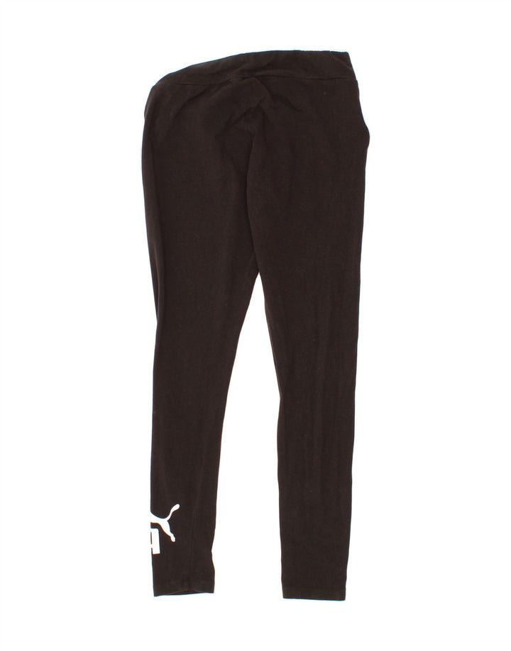 PUMA Womens Graphic Leggings UK 12 Medium Black Cotton Vintage Puma and Second-Hand Puma from Messina Hembry 