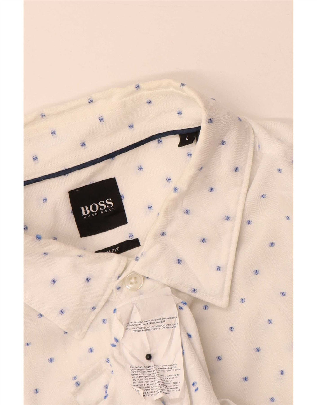 Ανδρικό πουκάμισο Hugo Boss Slim Fit με μεγάλο λευκό βαμβακερό στίγμα