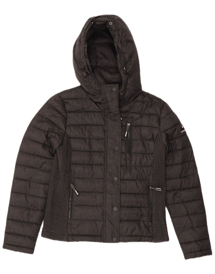 Superdry Girls Hooded Jacket 15-16 Years Larg Grey Polyester