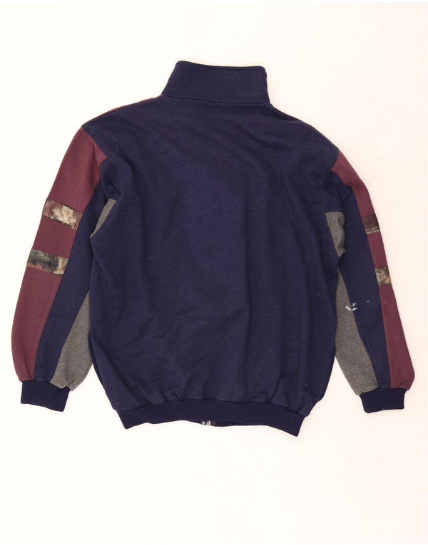 Ανδρική ζακέτα C & A πουλόβερ XL Navy Blue Colourblock Βαμβακερό