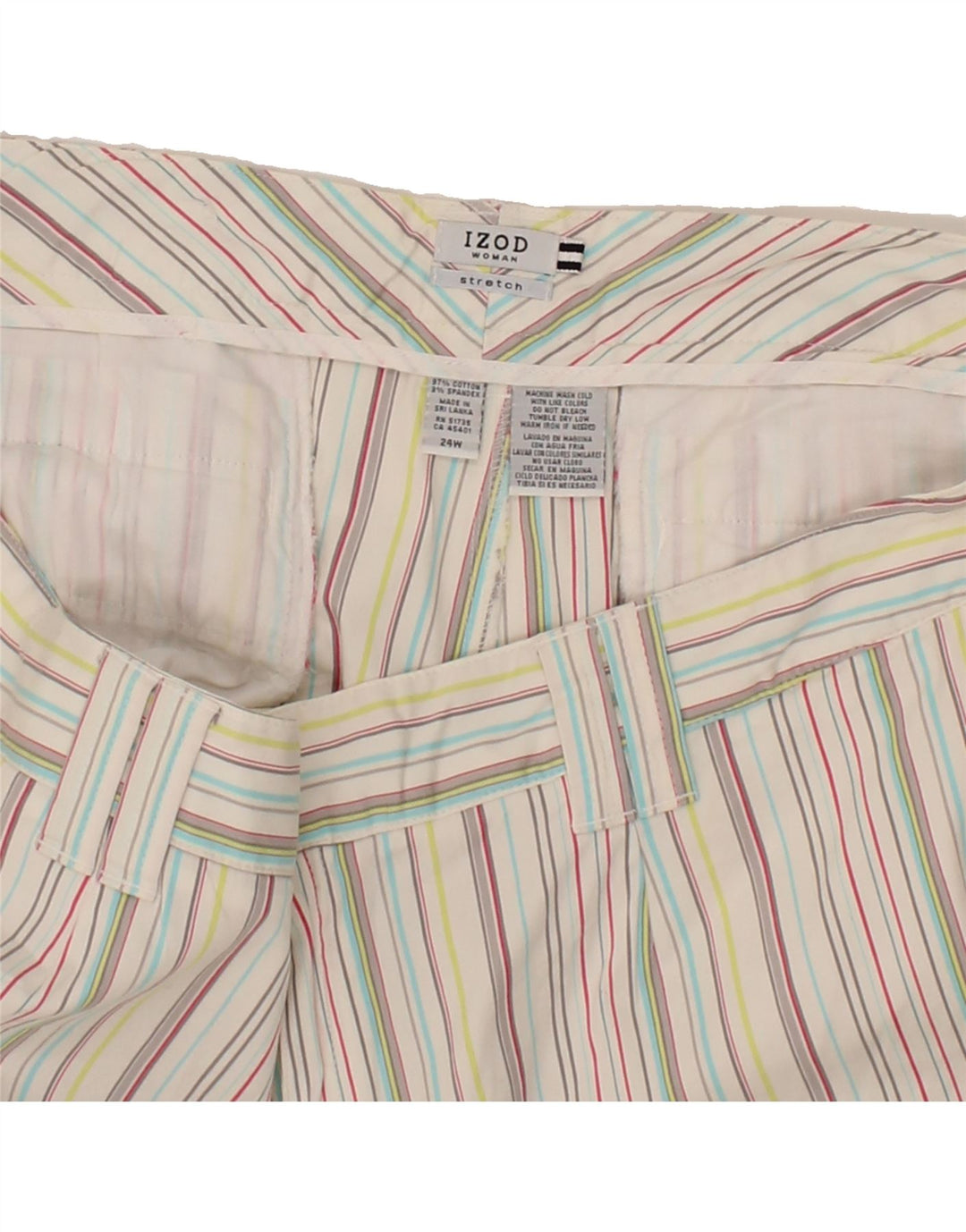 IZOD Womens Chino Shorts W48 5XL Multicoloured Striped Cotton Vintage Izod and Second-Hand Izod from Messina Hembry 