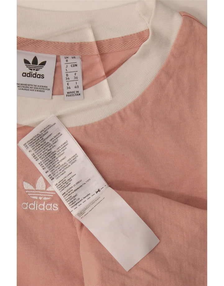 Adidas Γυναικείο T-Shirt Top UK 8 Small Pink Βαμβακερό