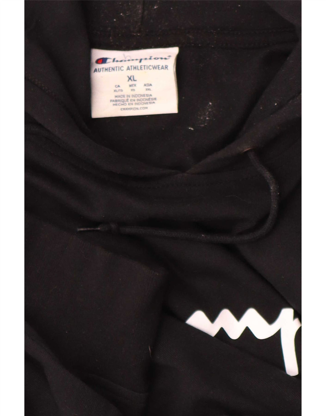 Champion Mens Graphic Hoodie Jumper XL Black