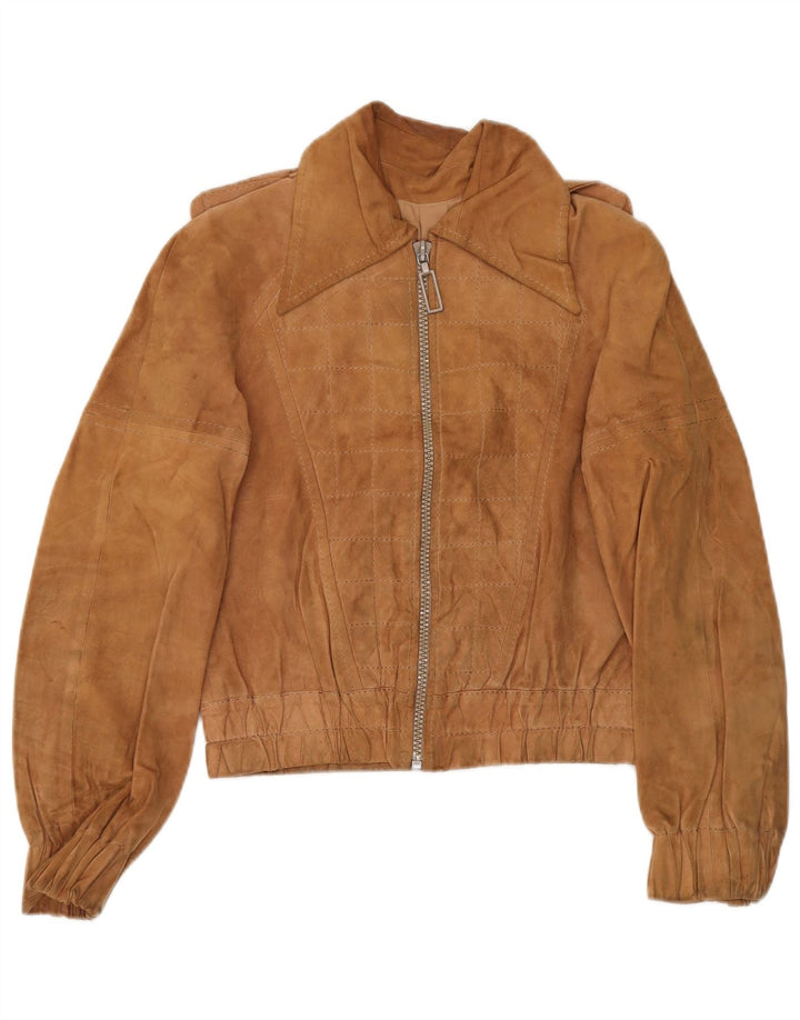 Vintage Γυναικείο Στρατιωτικό Σουέντ Μπουφάν IT 48 XL Καφέ