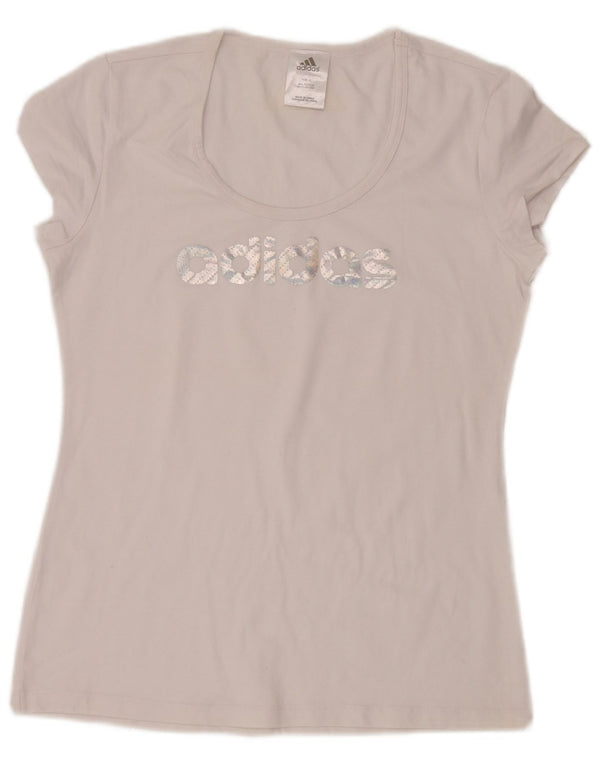 Adidas Γυναικείο T-Shirt Top UK 18 XL Λευκό βαμβακερό