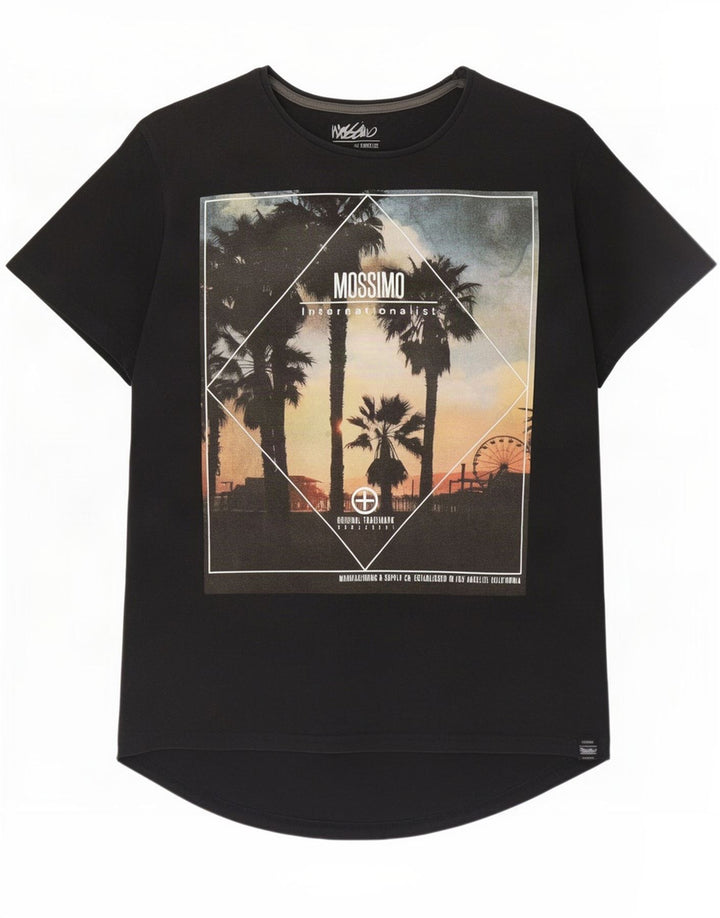 Γραφικό T-Shirt Mossimo Ανδρικό Los Angeles, μεσαίο μαύρο βαμβακερό