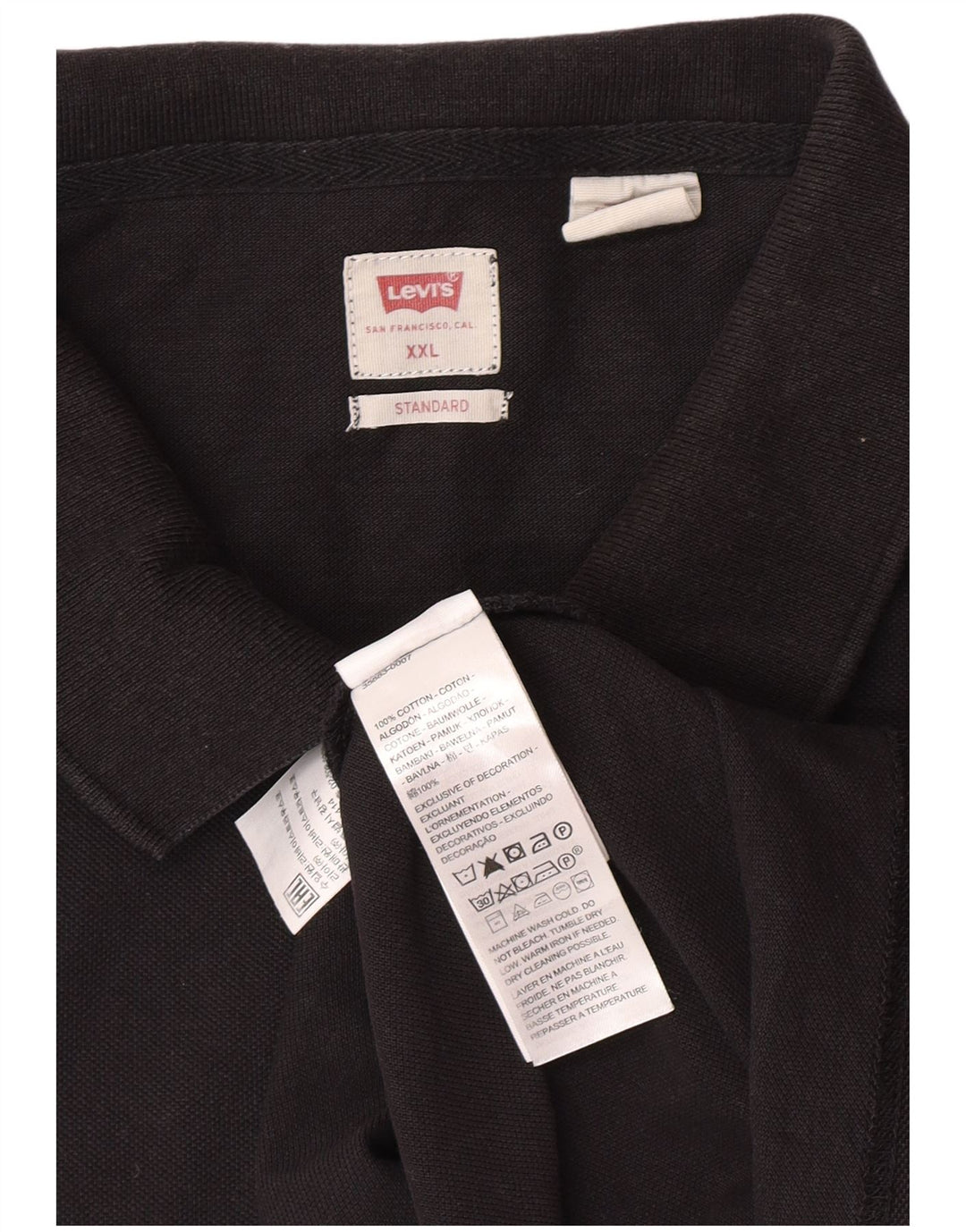 Ανδρικό πουκάμισο Levi's Standard Polo 2XL μαύρο βαμβακερό