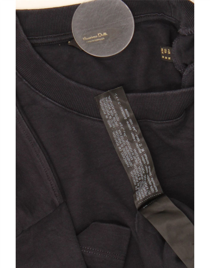Ανδρικό T-Shirt Massimo Dutti Top Μεσαίο μαύρο βαμβακερό