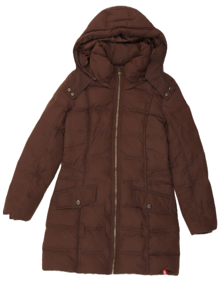 EDC Γυναικείο παλτό με κουκούλα με επένδυση UK 14 Μεσαίο καφέ πολυεστέρας