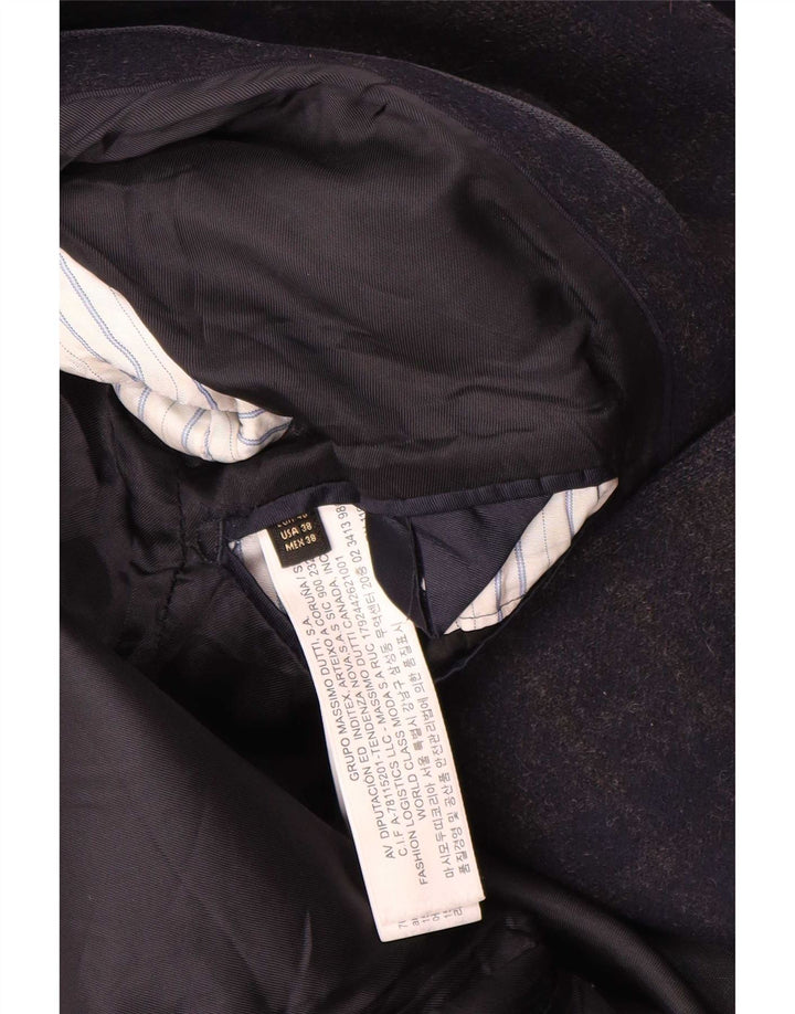 Ανδρικό πανωφόρι Massimo Dutti EU 48 Medium Navy Blue Check Wool